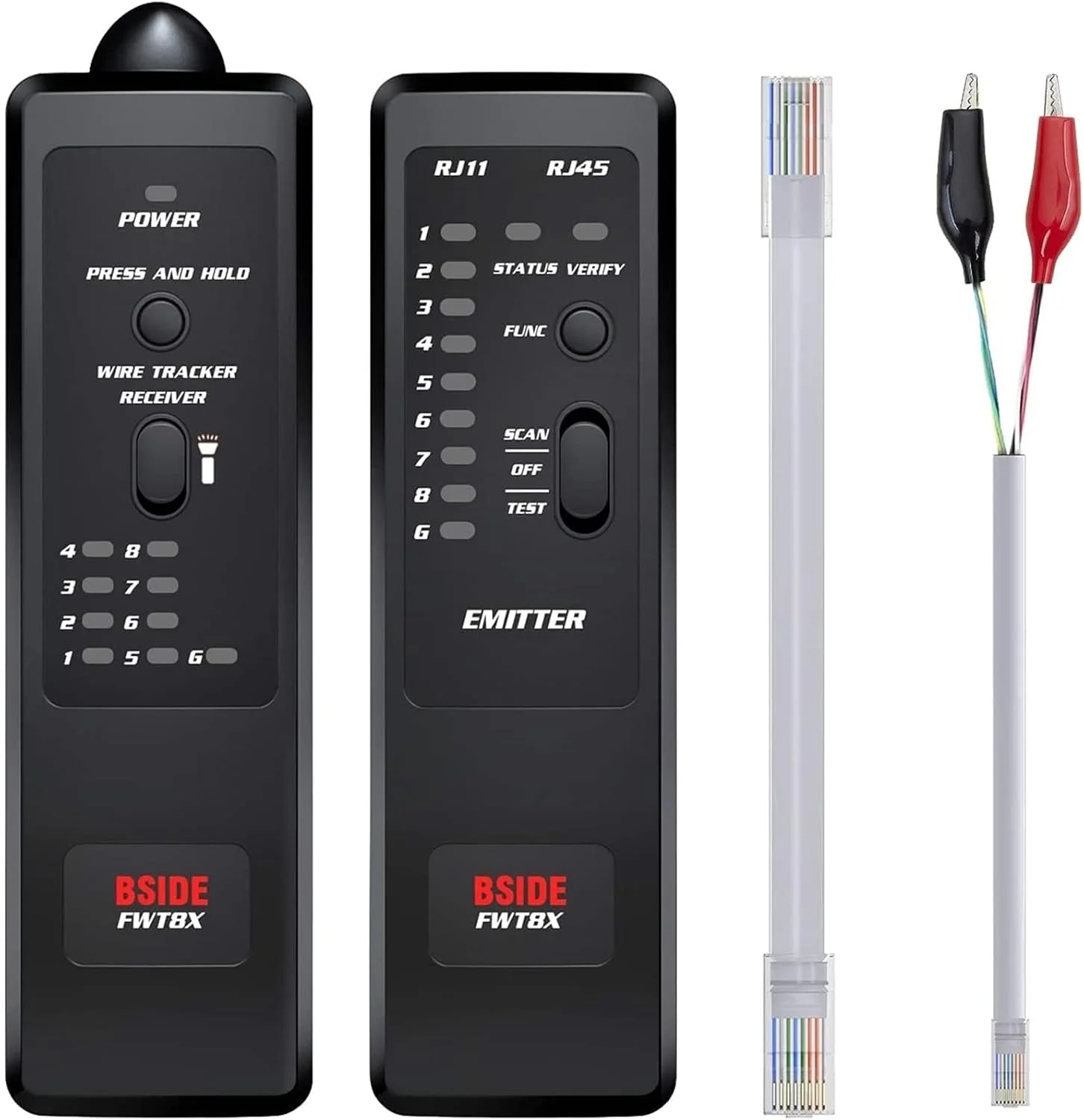 تستر کابل ارتقا یافته RJ45 RJ11، ردیاب سیم، یابنده خط، تونر، مرتب‌سازی کابل شبکه اترنت LAN، مکان‌یاب نقطه شکست با چراغ قوه
