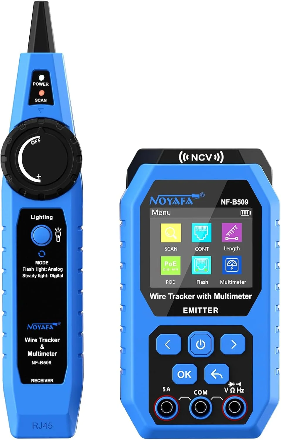 تستر کابل شبکه Pepisky با مولتی متر، تستر کابل اترنت، پورت چشمک زن، NCV - تستر ولت متر AC DC - پروب سنسور سیگنال مسدود کننده