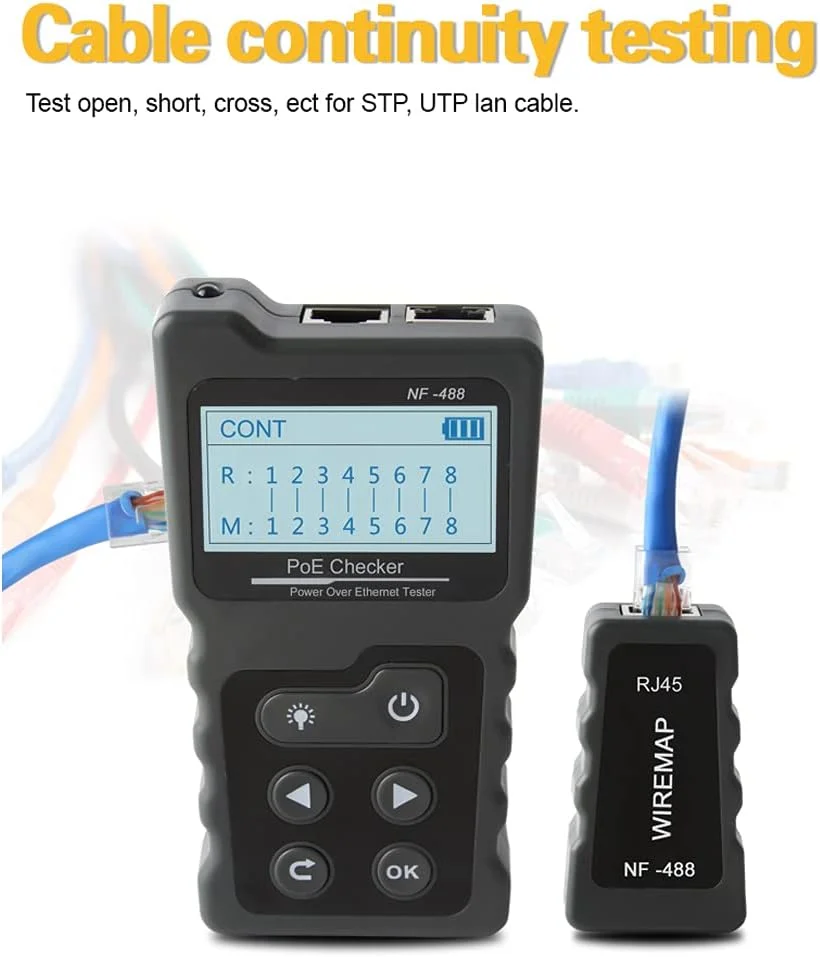 تستر کابل شبکه LCD چند منظوره Pepisky، تستر ولتاژ PoE و تستر کابل