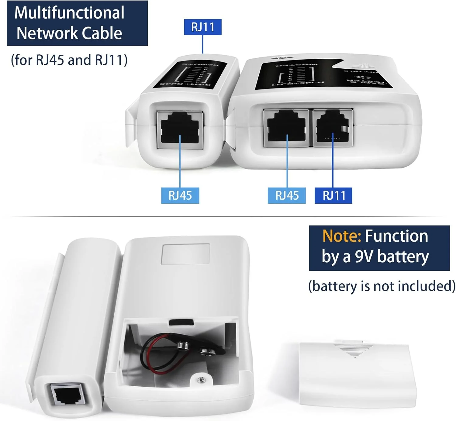 تستر کابل شبکه PETECHTOOL برای کابل های LAN RJ45 RJ11 و تست کابل اترنت RJ45