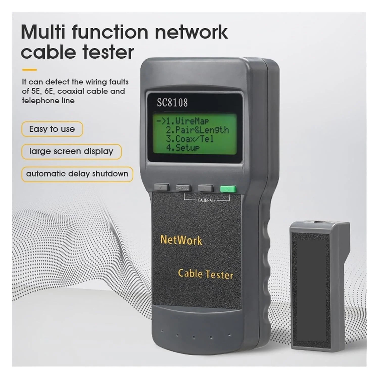 تستر شبکه LCD قابل حمل و تستر کابل تلفن LAN با نمایشگر تستر شبکه LCD قابل حمل و تستر کابل تلفن LAN با نمایشگر