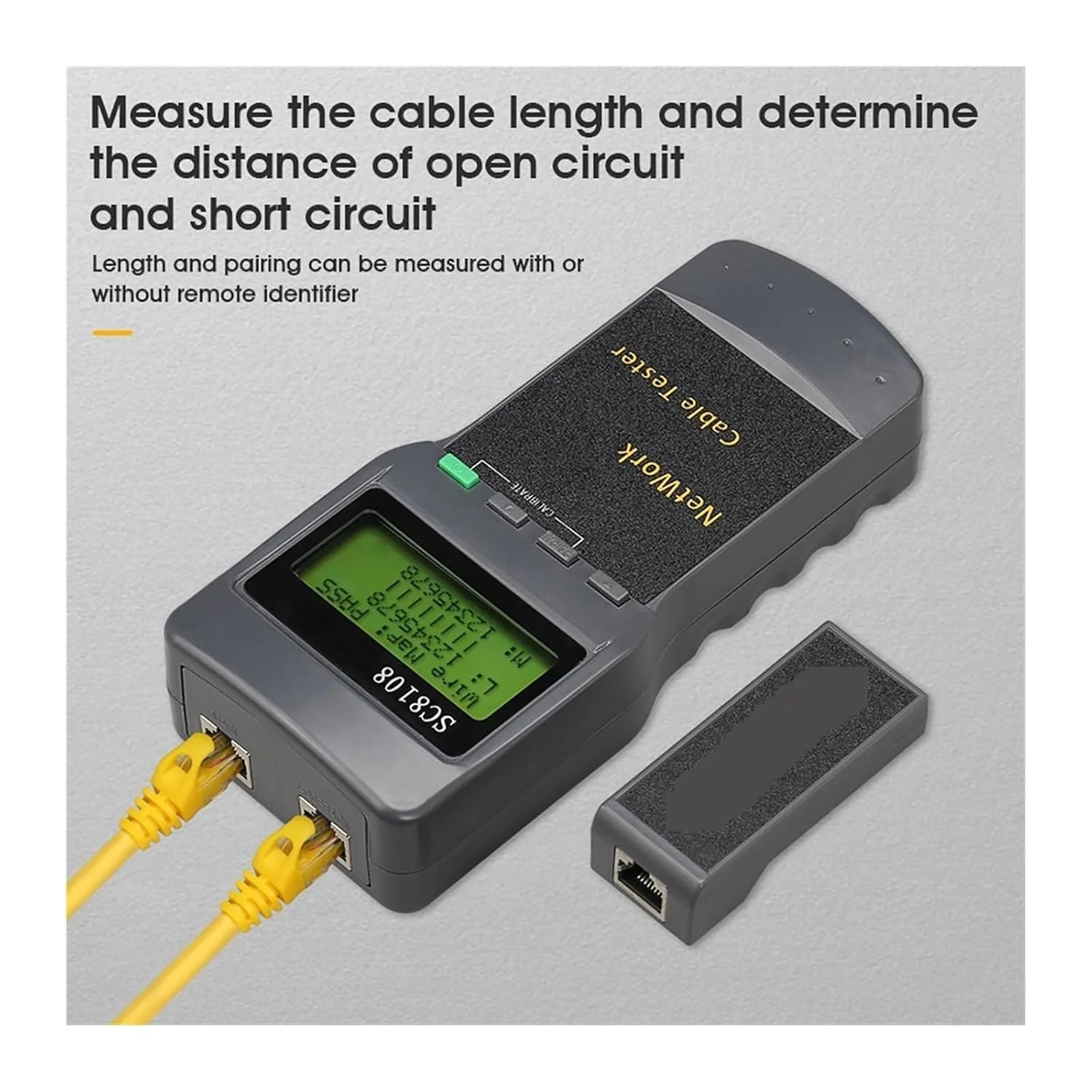 تستر شبکه LCD قابل حمل و تستر کابل تلفن LAN با نمایشگر LCD RJ45