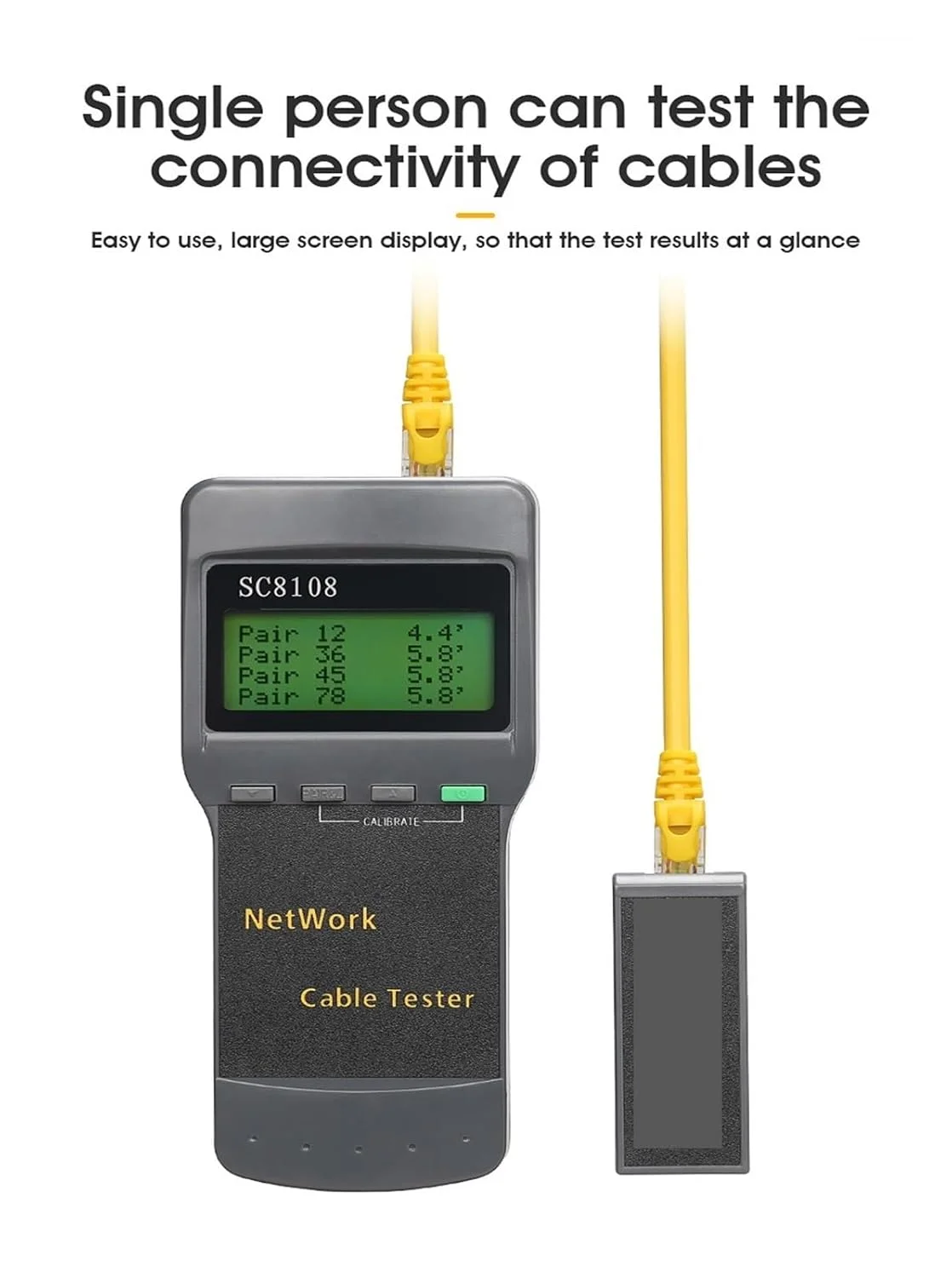 تستر شبکه LCD قابل حمل و تستر کابل تلفن LAN با نمایشگر RJ45