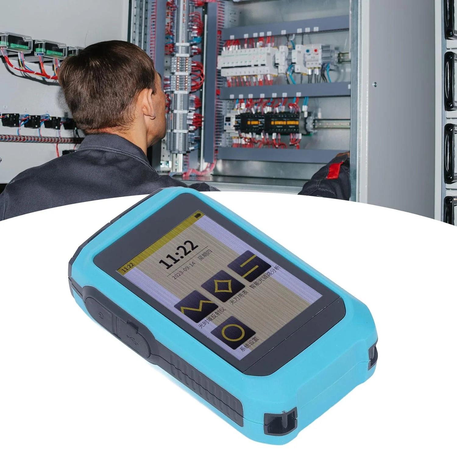 تستر فیبر نوری OTDR قابل حمل، رفلکتومتر دامنه زمانی نوری 1577 نانومتری با صفحه لمسی 3.5 اینچی، تستر کابل فیبر با دقت بالا برای اتصال و تشخیص نقص