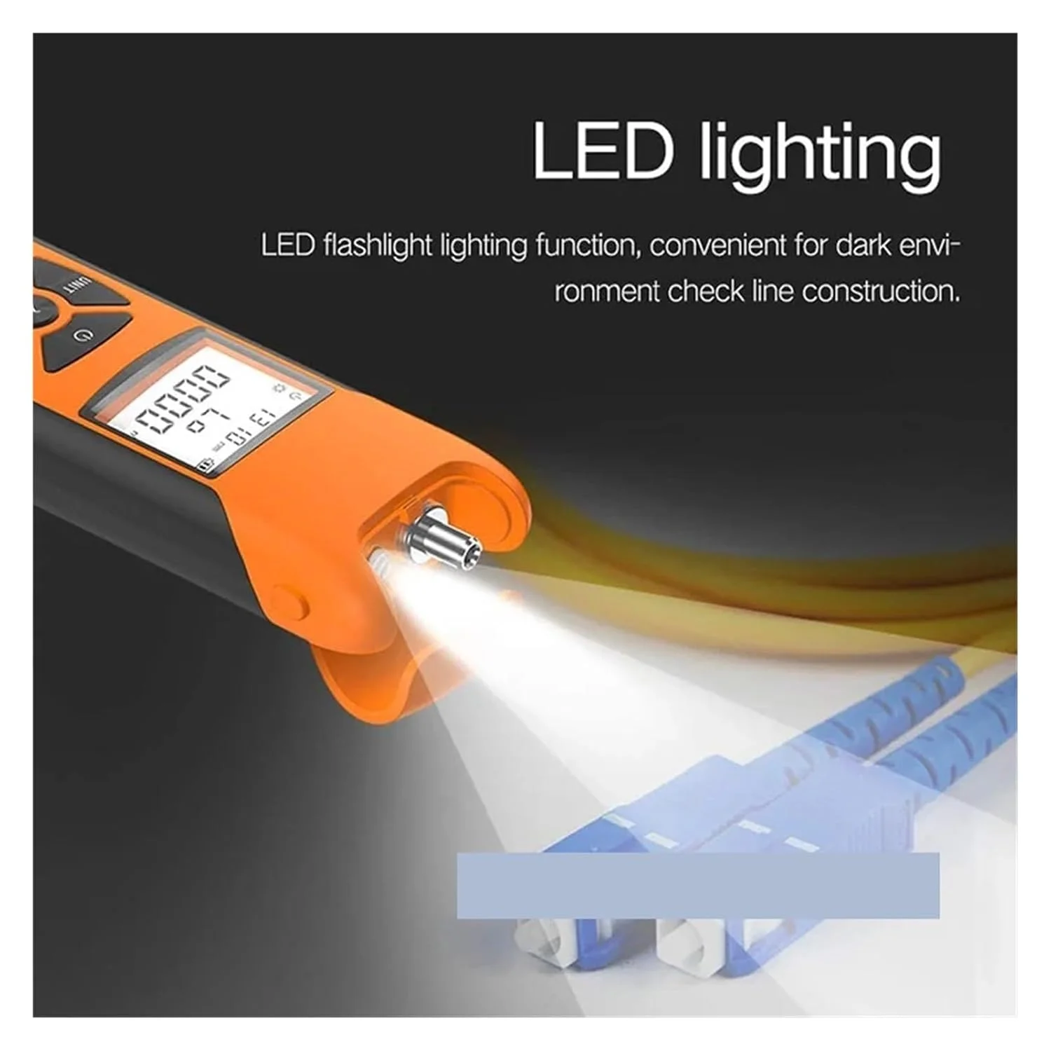 نورسنج فیبر نوری قابل حمل G10 OPM، ابزار تست نوری قابل شارژ، تست کابل شبکه، نورپردازی LED، شارژ USB (-70 تا 10dBm)