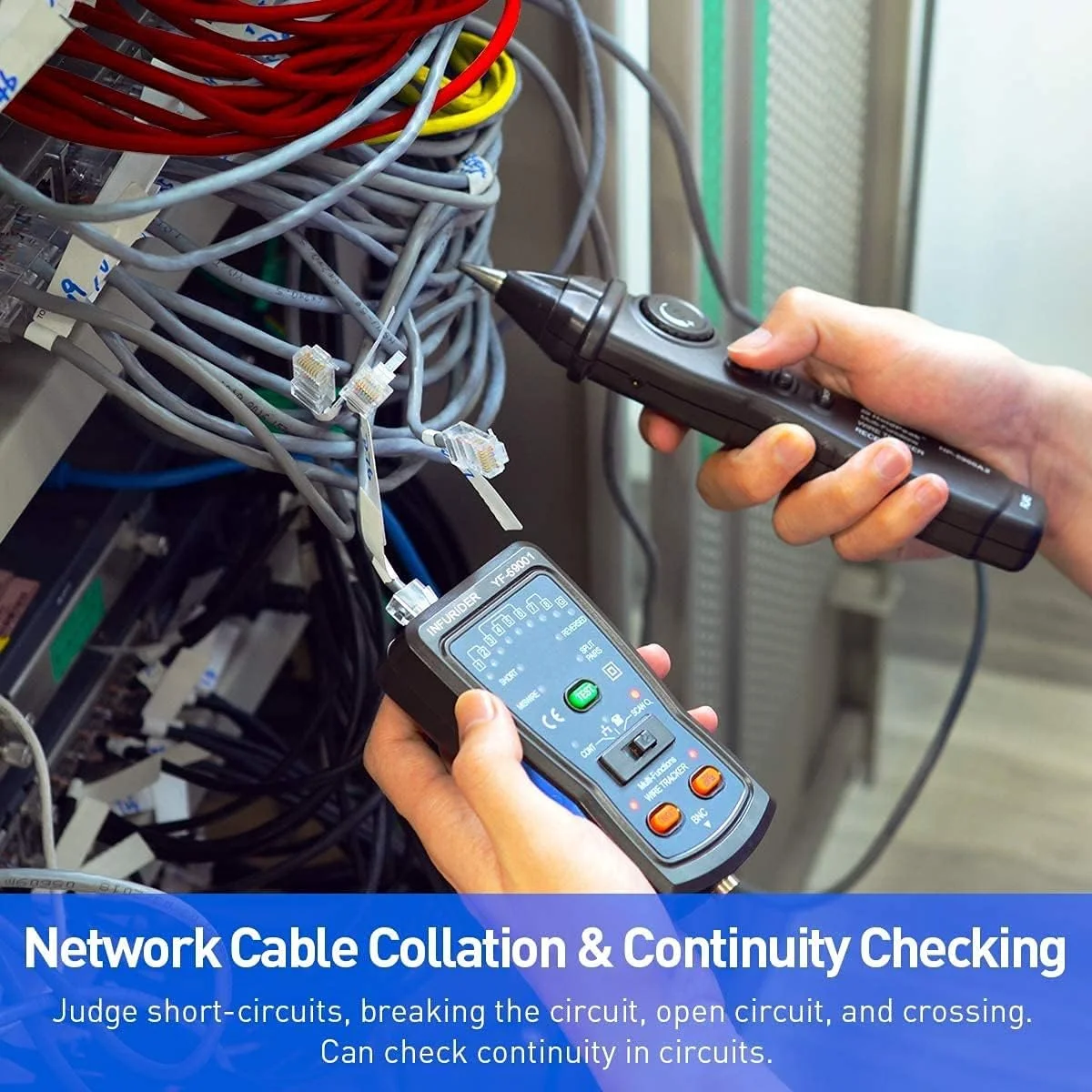 کیت ردیاب سیم کابل، تستر اترنت RJ11 RJ45، ردیاب خط کابل برای ردیابی سیم، مرتب سازی کابل، بررسی تداوم