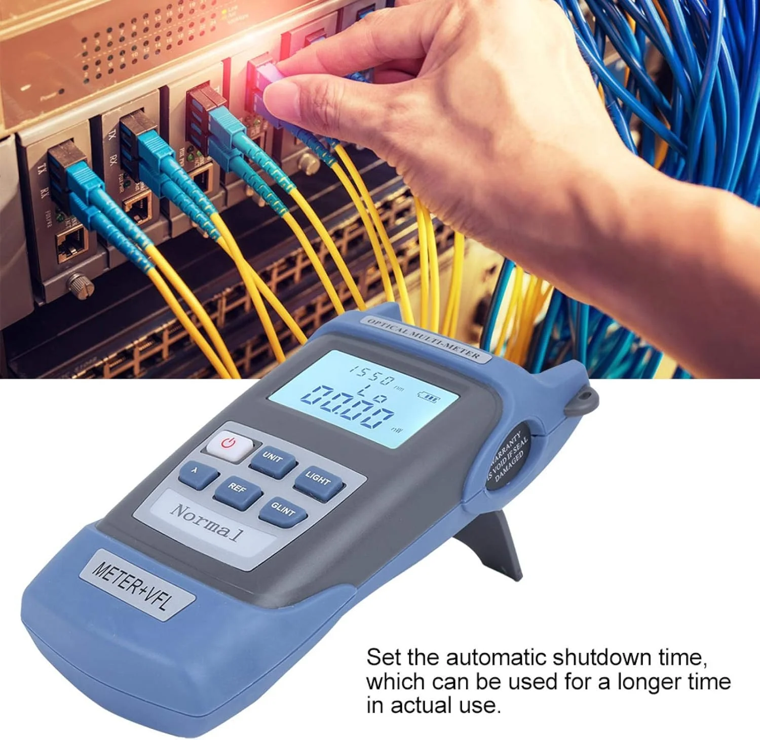 تستر کابل فیبر نوری 15 کیلومتری، ابزار مکان یاب عیب یابی بصری فیبر نوری با دقت بالا، تستر فیبر با کانکتور FC/SC/ST، پاور متر نوری قابل حمل