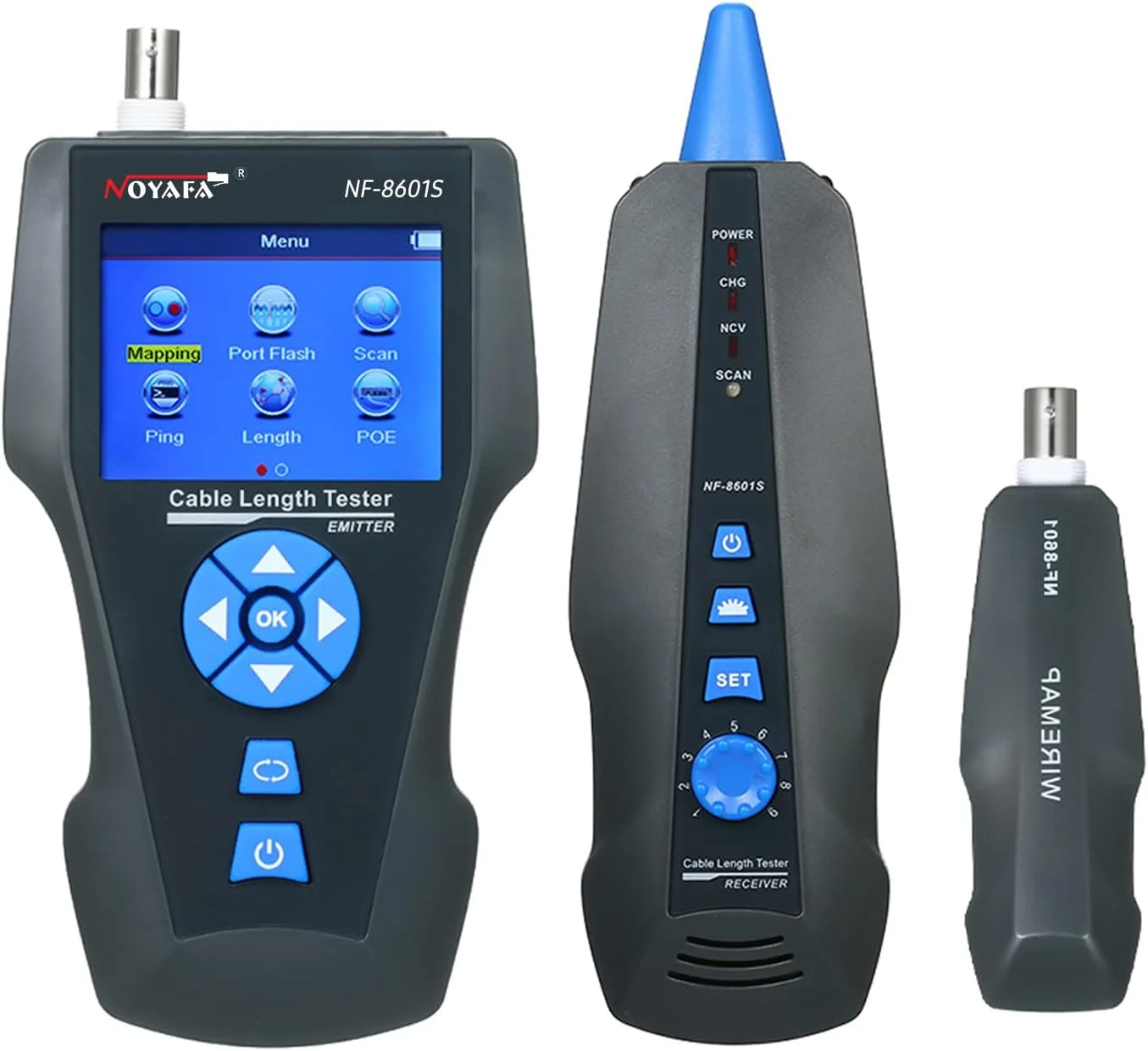 تستر کابل تلفن، خط برق، ابزار اندازه گیری کابل و ردیاب خطوط دستی برای تعمیر و نگهداری شبکه، مرتب سازی برای RJ45 RJ11 BNC فلزی