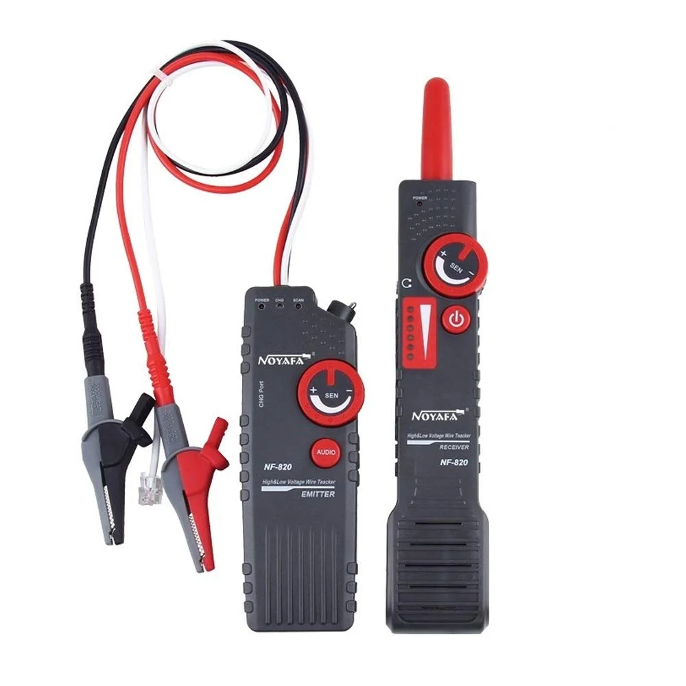 تستر دیجیتال برای تست الکتریکی کابل های RJ45 RJ11 BNC، تستر کابل ولتاژ بالا و پایین، یابنده کابل زیرزمینی، ردیاب سیم ضد تداخل NF820 Leunlee