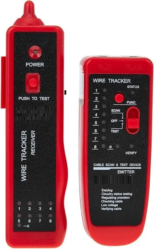 تستر کابل شبکه RJ11/RJ45 و ردیاب سیم – ابزار ردیابی خط و تونر برای کابل های Cat5، Cat6، تلفن و اترنت LAN