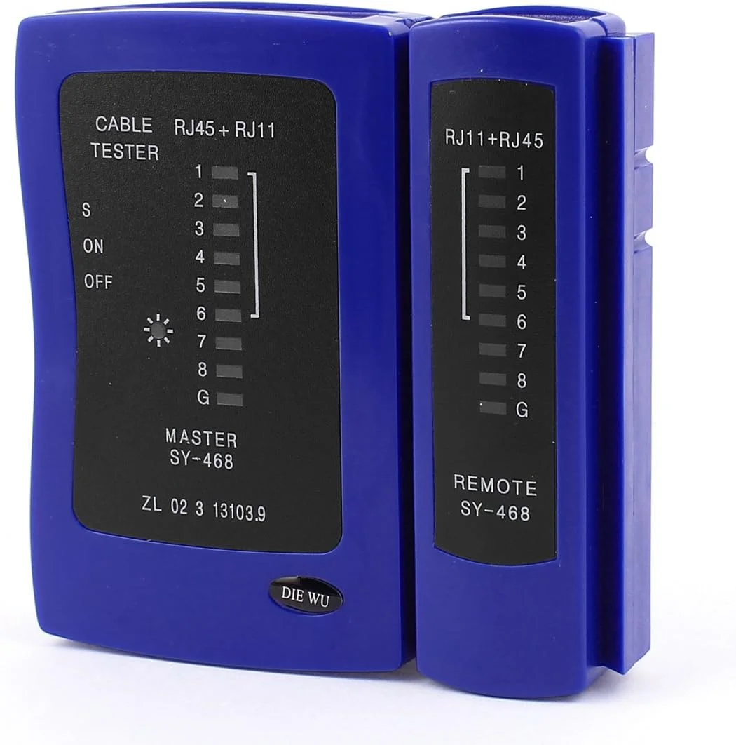 تستر کابل شبکه تلفن RJ45 RJ11 اترنت Lan UTP FTP آبی رنگ