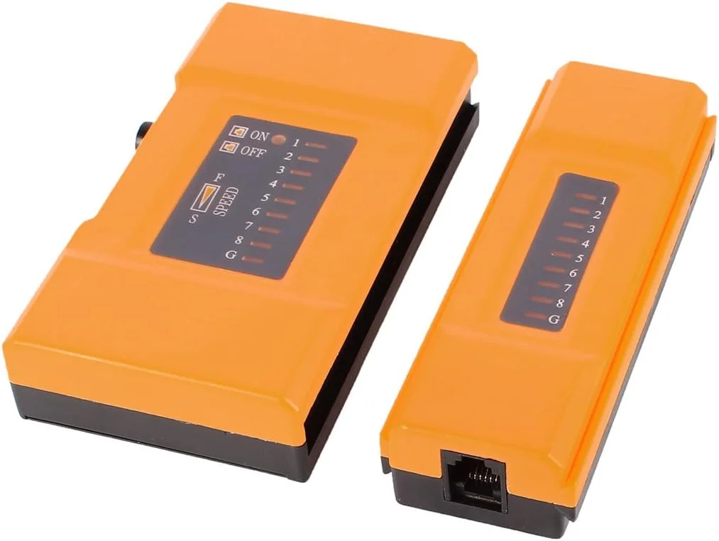 تستر کابل شبکه LAN با کانکتورهای RJ12 RJ45 - خاکستری، نارنجی، مشکی