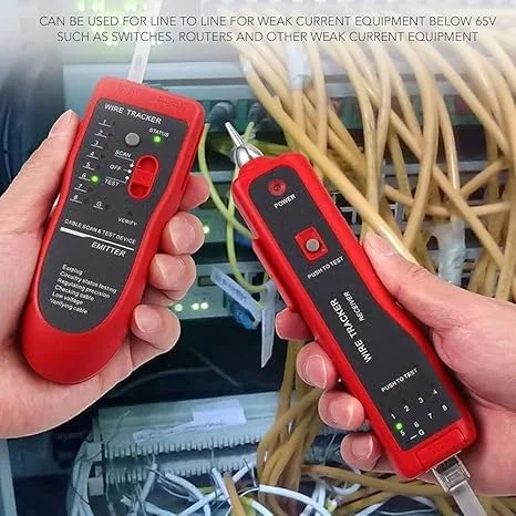تستر کابل شبکه RJ11/RJ45 و ردیاب سیم – ابزار ردیابی خط و تونر برای کابل های Cat5، Cat6، تلفن و اترنت LAN