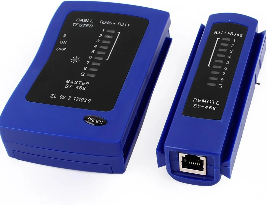 تستر کابل شبکه تلفن RJ45 RJ11 اترنت Lan UTP FTP آبی رنگ