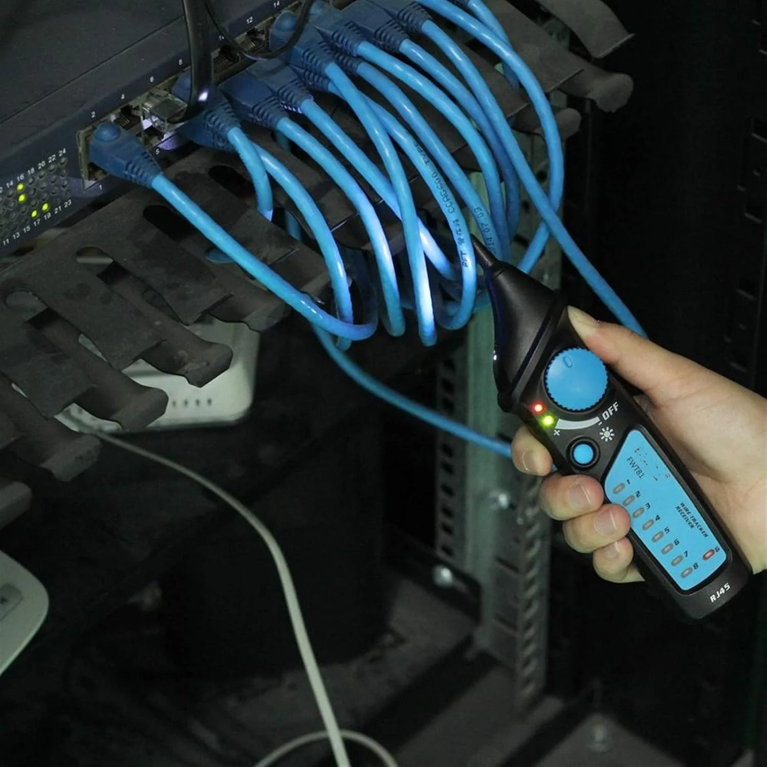 تستر فیبر نوری SilteD مدل FWT81 ردیاب کابل RJ45 RJ11 تلفن سیم شبکه LAN تلویزیون یاب خط برق + تستر ولتاژ دو حالته AVD06