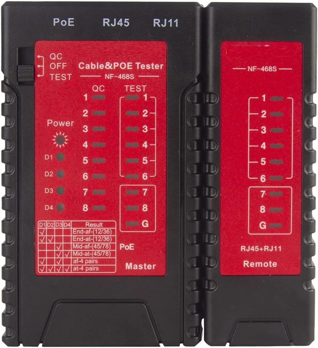 تستر فیبر نوری دستی STUFY مدل NF-468S، تستر پیوستگی کابل، ردیاب سیم تلفن کابل شبکه LAN، ابزار بررسی سیم کشی RJ11 RJ45، کیت ابزار آشکارساز کابل فیبر نوری