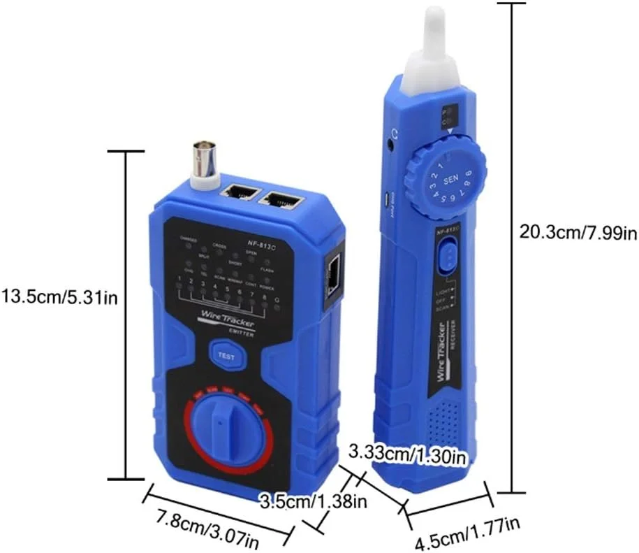 تستر کابل شبکه STUFY مدل NF-813C برای کابل اترنت LAN، ابزار تست خط تلفن، ردیاب مدار برای تست اترنت تستر کابل شبکه STUFY مدل NF-813C برای کابل اترنت LAN، ابزار تست خط تلفن، ردیاب مدار برای تست اترنت