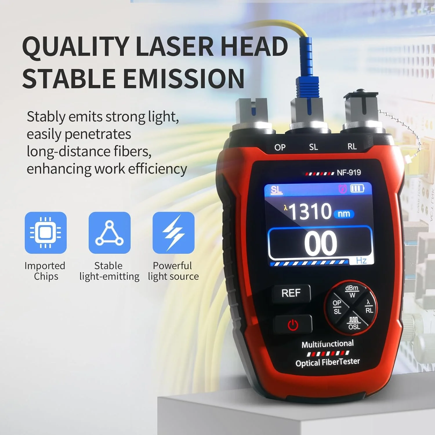 تستر فیبر نوری چند منظوره SYOSI، پاور متر نوری با منبع نور و ردیاب بصری عیب یاب 10 کیلومتری، تستر فیبر نوری 3 در 1 برای OPM/VFL/SL، قابل شارژ با پشتیبانی از رابط های FC/SC/ST (NF-919)