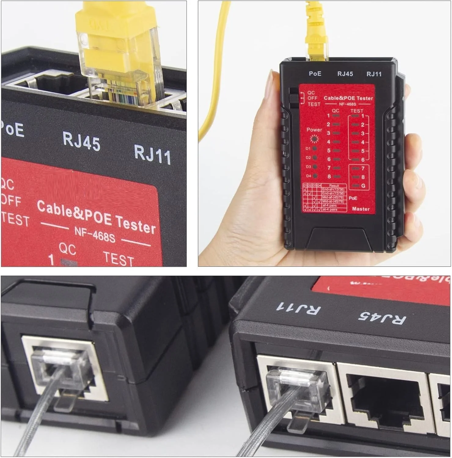 تستر فیبر نوری دستی STUFY مدل NF-468S، تستر پیوستگی کابل، ردیاب سیم تلفن کابل شبکه LAN، ابزار بررسی سیم کشی RJ11 RJ45، کیت ابزار آشکارساز کابل فیبر نوری