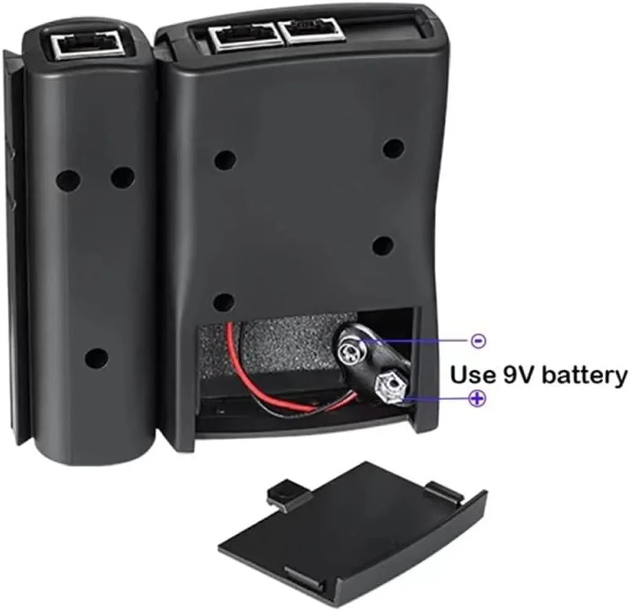 تستر کابل شبکه تالیِروف RJ45، تستر کابل LAN، ابزار تعمیر شبکه RJ45 RJ11 RJ12 CAT5 UTP LAN، مشکی + نارنجی Zeenyi