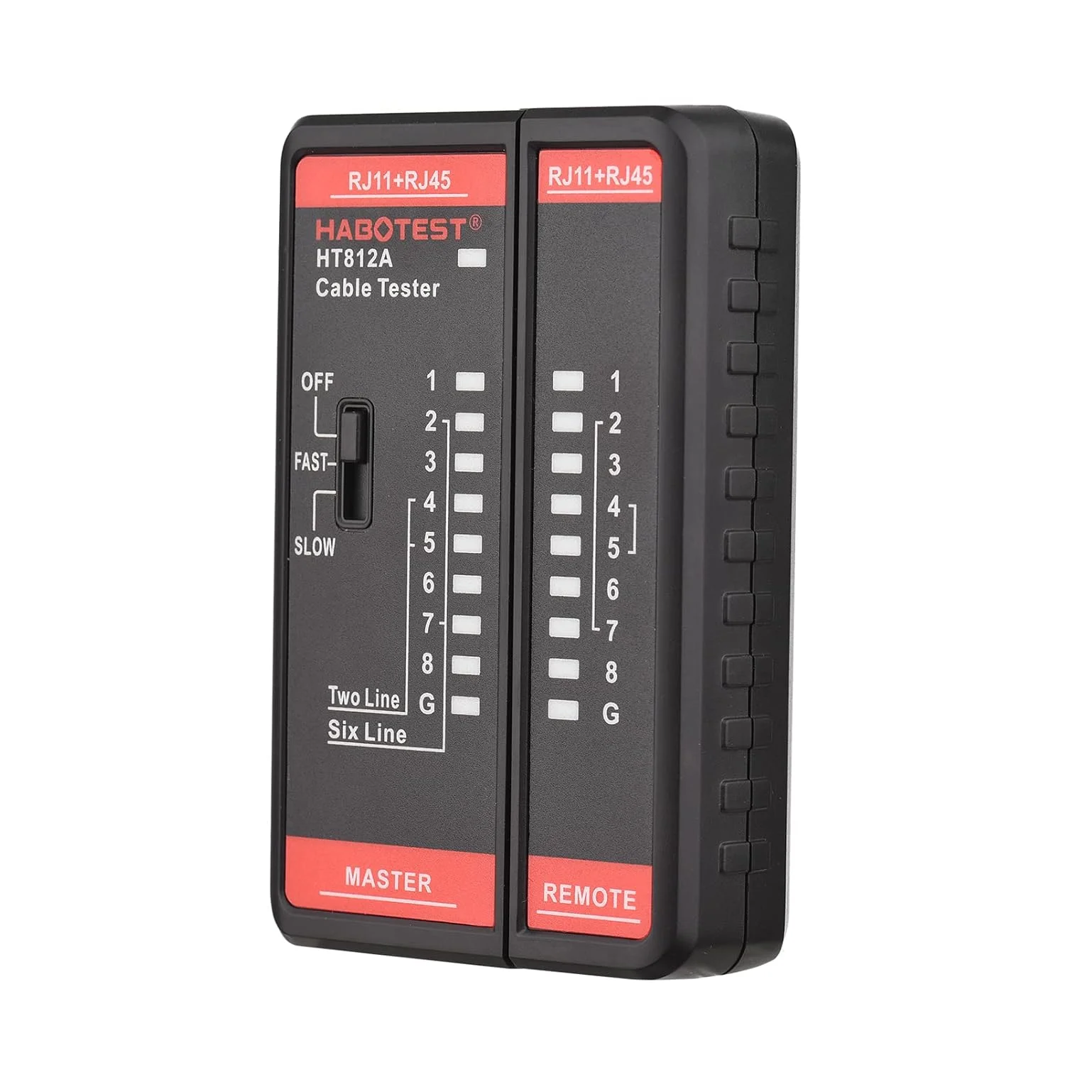 تستر کابل شبکه HT812A، تلفن و یابنده خط تلفن و شبکه، تستر چند منظوره RJ11 RJ45، تشخیص کابل 2P4P6P8P برای نگهداری شبکه DOOMUN