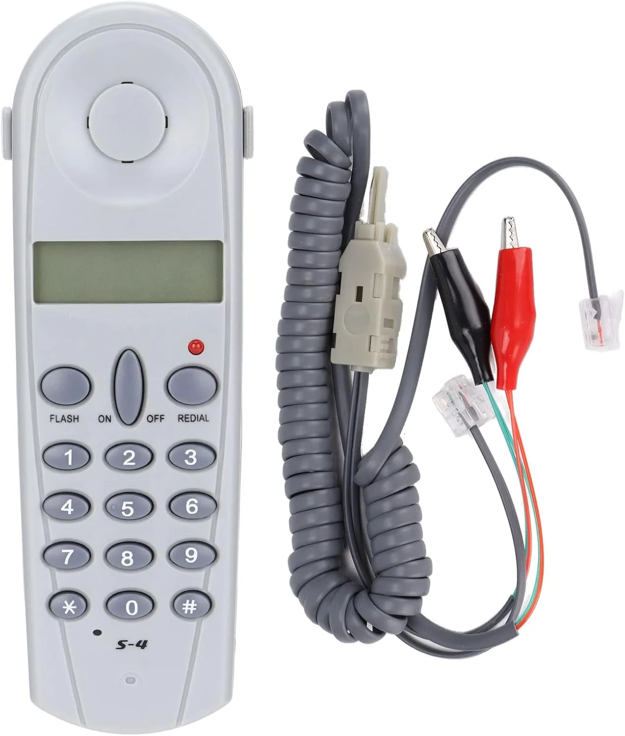 تستر خط تلفن، ابزار تست خط تلفن برای تکنسین خط تلفن به همراه کانکتور و اتصال دهنده برای دفتر کار خانگی، تماس، شناسه تماس گیرنده، تشخیص خط، مجموعه تست تلفن حرفه ای با صفحه نمایش LCD