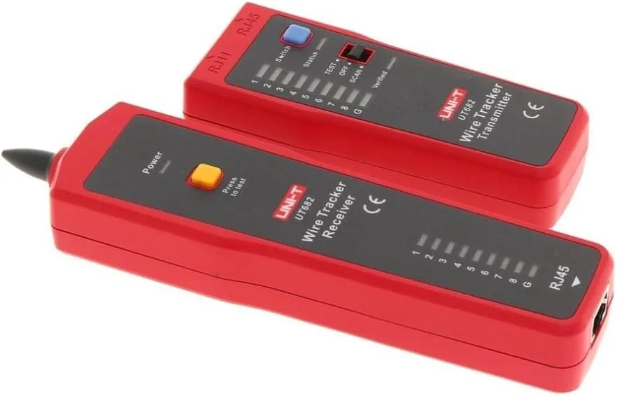 ردیاب سیم یونی-تی؛ کابل شبکه خط تلفن Cat6، تستر کابل کالیبراسیون برق شامل یک فرستنده و گیرنده