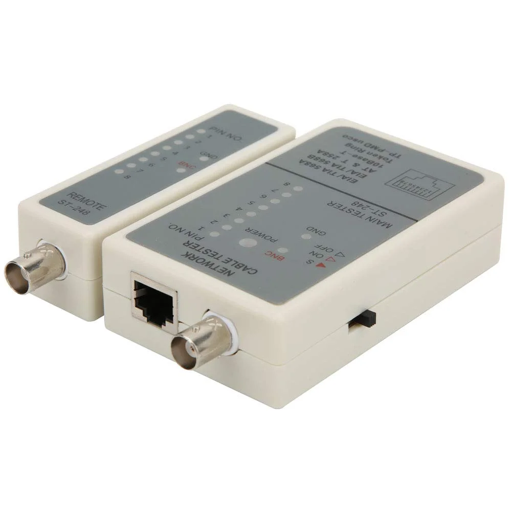 تستر کابل کواکسیال شبکه تالیروف RJ45/RJ12/RJ11 ابزار یاب خط کابل LAN سفید