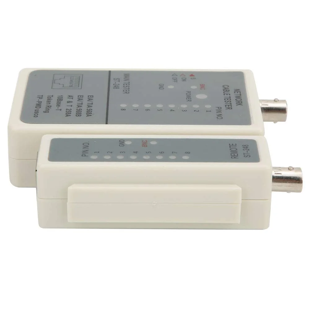 تستر کابل کواکسیال شبکه تالیروف RJ45/RJ12/RJ11 ابزار یاب خط کابل LAN سفید