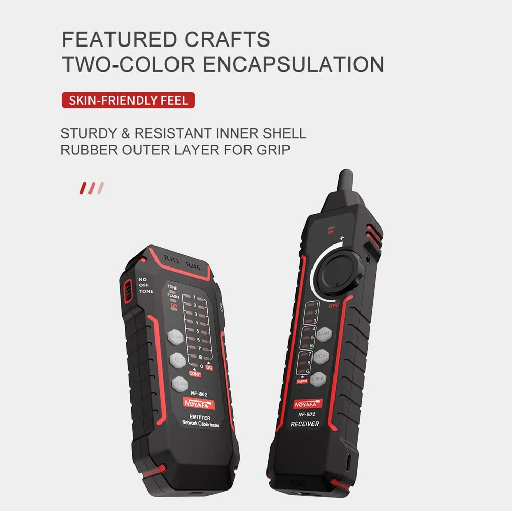 NF 802 تستر کابل شبکه تلفن RJ11 RJ45، ردیاب سیم، ردیاب تونر، خط تداخل با عملکردهای فلش پورت برای نصب و نگهداری سیم کشی یکپارچه