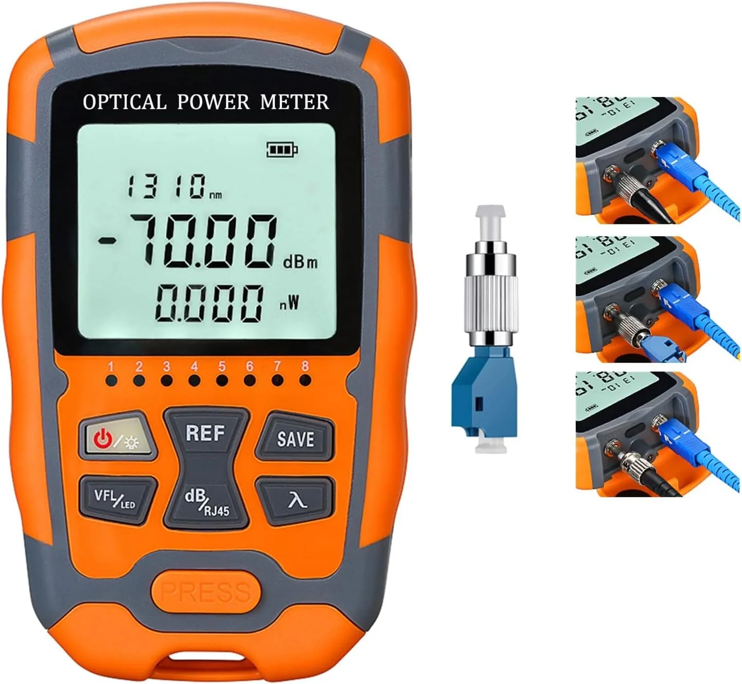 تستر فیبر نوری قابل حمل TERRIFI با توان سنج و مکان یاب عیب بصری، رابط جهانی FC/SC/ST، شامل VFL 10mW و آداپتور FC به LC