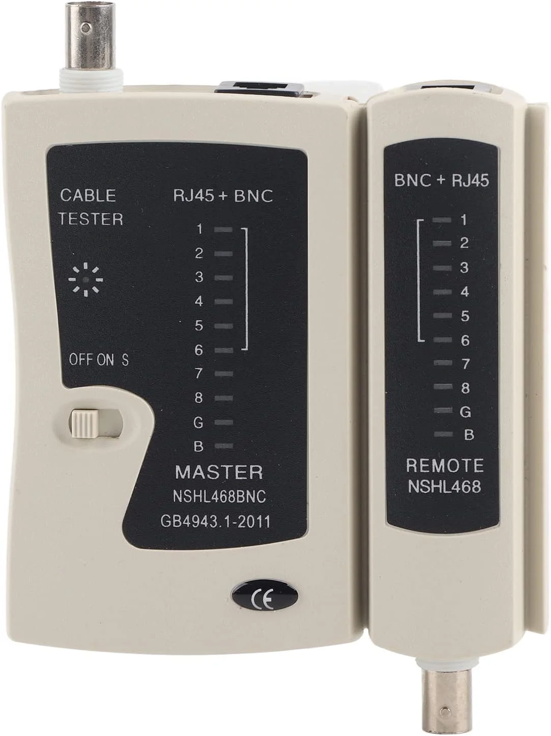 تستر کابل با طراحی جدا شونده ABS، تستر اترنت کابل ضد ضربه و ضد افتادن، پشتیبانی از رابط RJ45 BNC، ابزار تست سیم