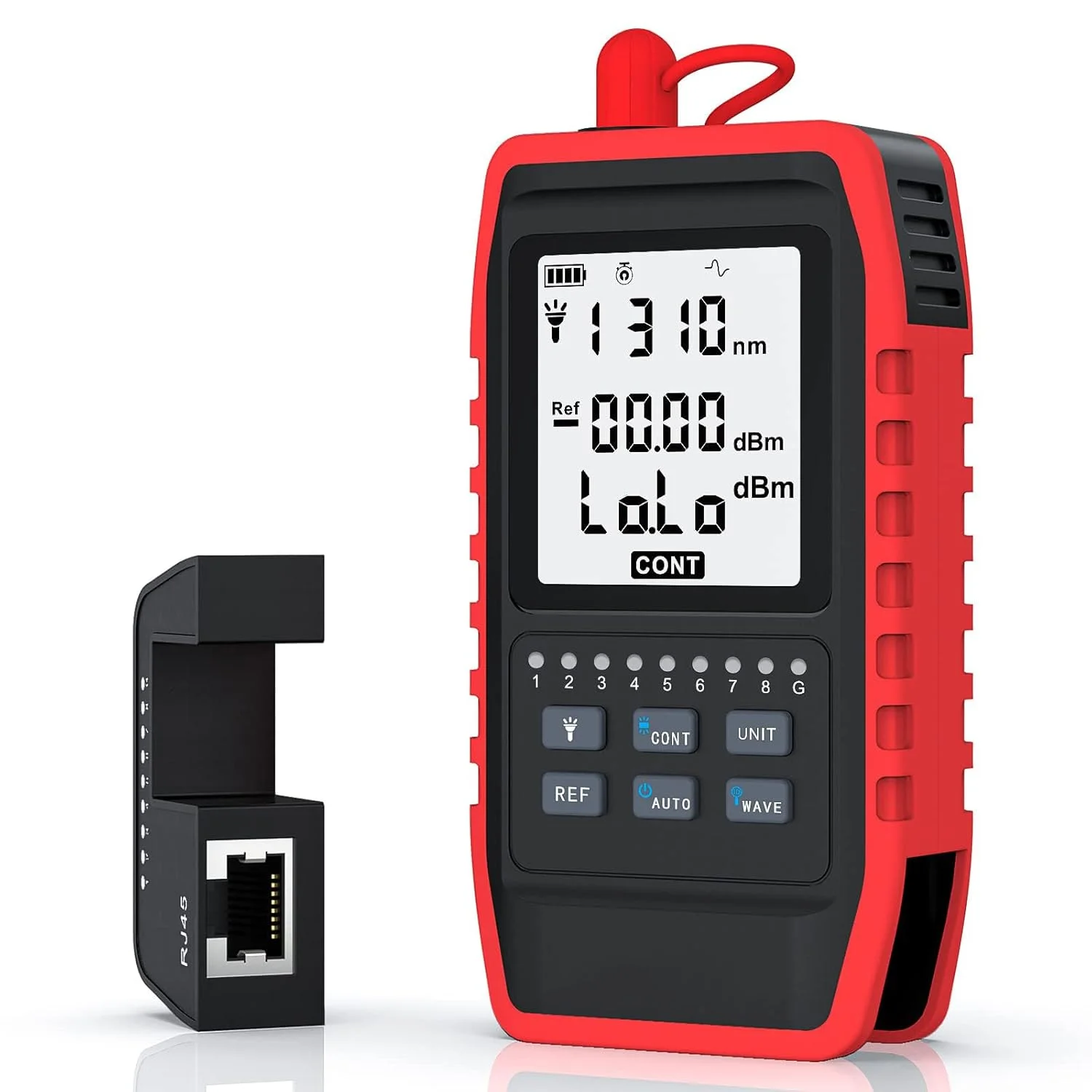 تستر فیبر نوری TERRIFI با توان‌سنج نوری، رابط جهانی FC/SC/ST، تست شبکه RJ45، نورپردازی LED، تستر کابل فیبر نوری قابل حمل کوچک، قابل شارژ USB