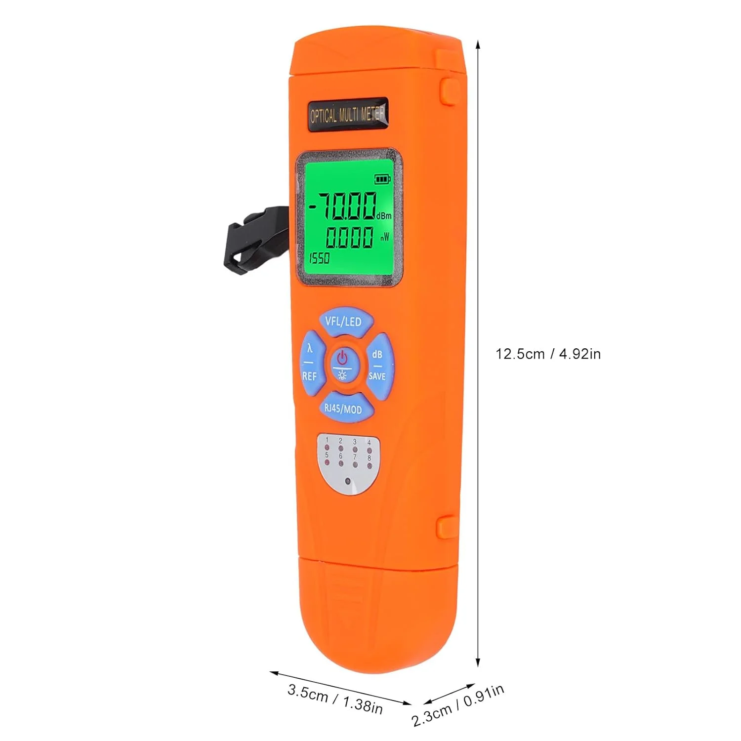 تستر فیبر نوری، توان سنج نوری، ردیاب عیب یابی بصری VFL، تستر کابل شبکه RJ45، 10 طول موج، نور قرمز 650 نانومتری، برد 50 کیلومتر، قابل شارژ با USB C تستر فیبر نوری، توان سنج نوری، ردیاب عیب یابی بصری VFL، تستر کابل شبکه RJ45، 10 طول موج، نور قرمز 650 نانومتری، برد 50 کیلومتر، قابل شارژ با USB C