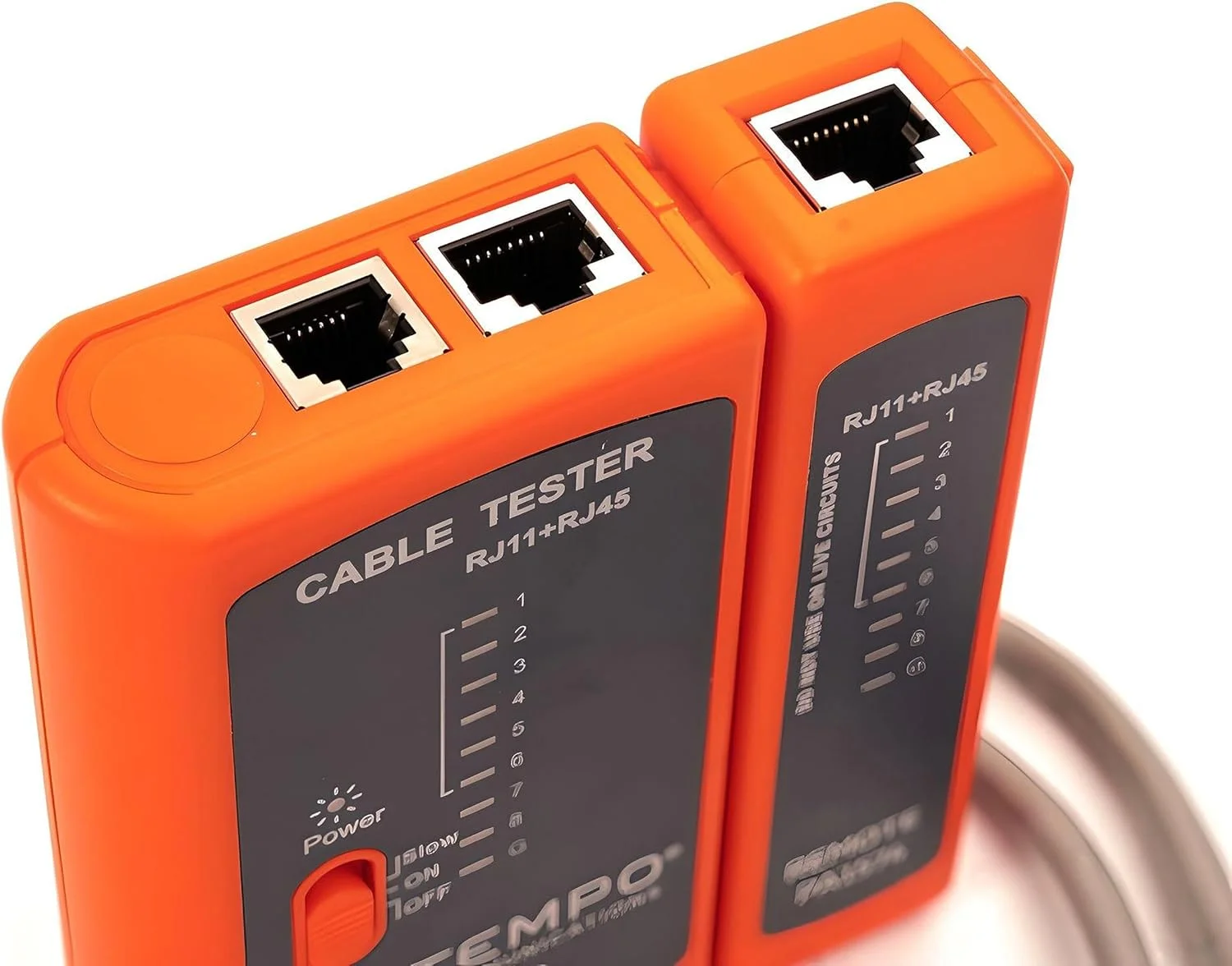 تستر کابل شبکه RJ45 تمپو PA1574 | تستر کابل تلفن و اترنت | تستر پیوستگی برای RJ45، RJ11، RJ12 | CAT5، CAT5E، CAT6 (درجه حرفه ای)