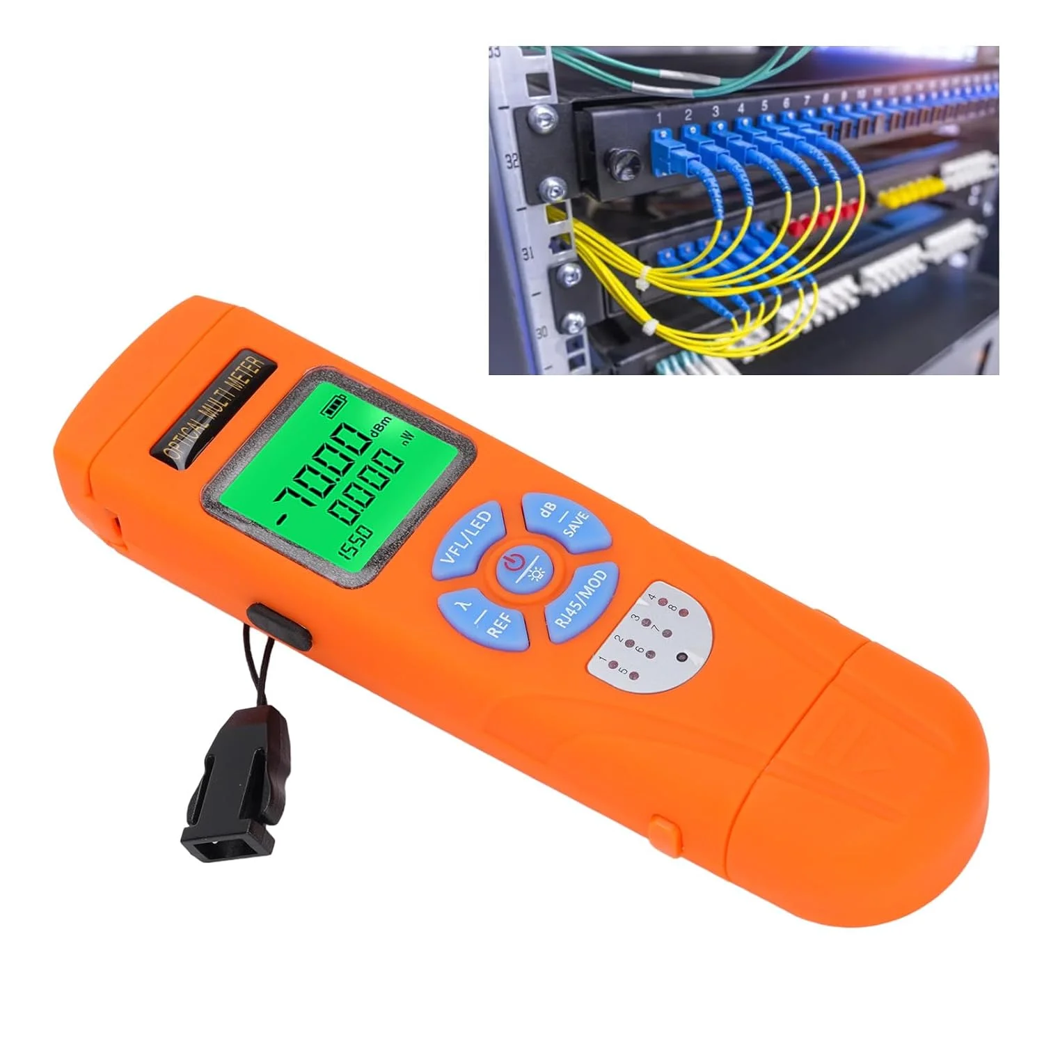 تستر فیبر نوری، توان سنج نوری، ردیاب عیب یابی بصری VFL، تستر کابل شبکه RJ45، 10 طول موج، نور قرمز 650 نانومتری، برد 50 کیلومتر، قابل شارژ با USB C تستر فیبر نوری، توان سنج نوری، ردیاب عیب یابی بصری VFL، تستر کابل شبکه RJ45، 10 طول موج، نور قرمز 650 نانومتری، برد 50 کیلومتر، قابل شارژ با USB C