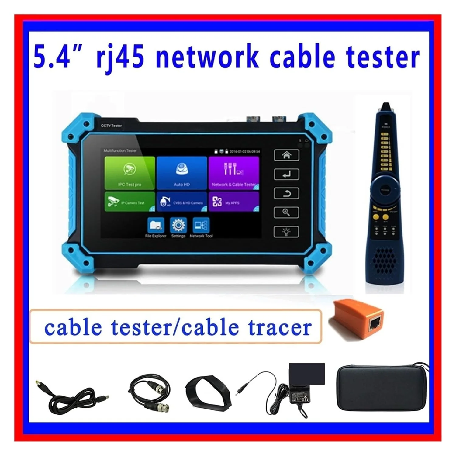 تستر دوربین مداربسته، تستر دوربین مداربسته Ipc 5200c Plus Cftv Ipc مانیتور قابل حمل تستر کابل شبکه Iptv Utp Rj45 Ipc5100 (ردیاب کابل IPC5100)