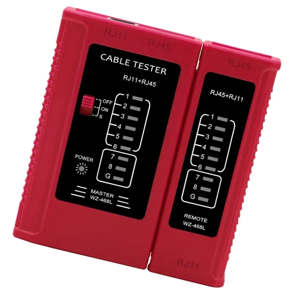 ابزار تست کابل RJ45 RJ11 USB LAN کابل اترنت یاب خط شبکه (رنگ: قرمز)