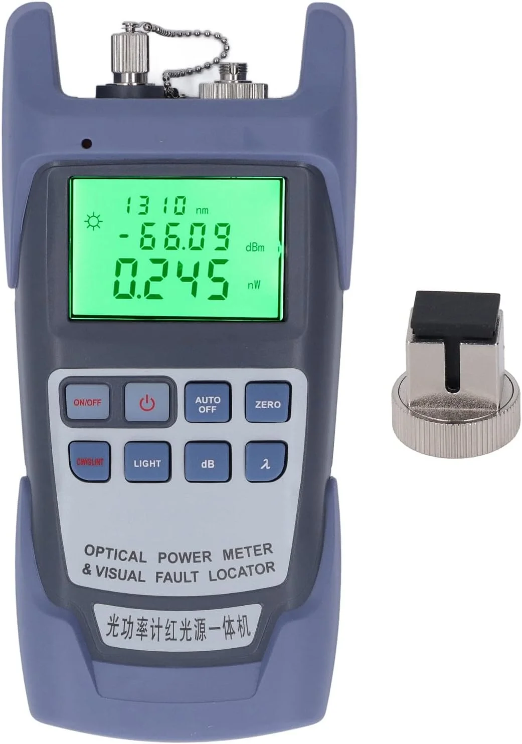 تستر کابل فیبر نوری، تستر فیبر با دقت بالای یکپارچه 7 طول موج، پوسته سیلیکونی ABS ضد افتادن (30MW)