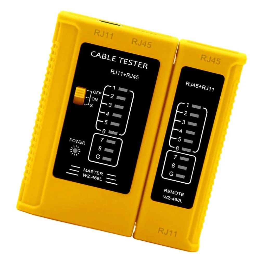 ابزار تست کابل RJ45 RJ11 USB LAN، یابنده خط شبکه (رنگ: زرد)