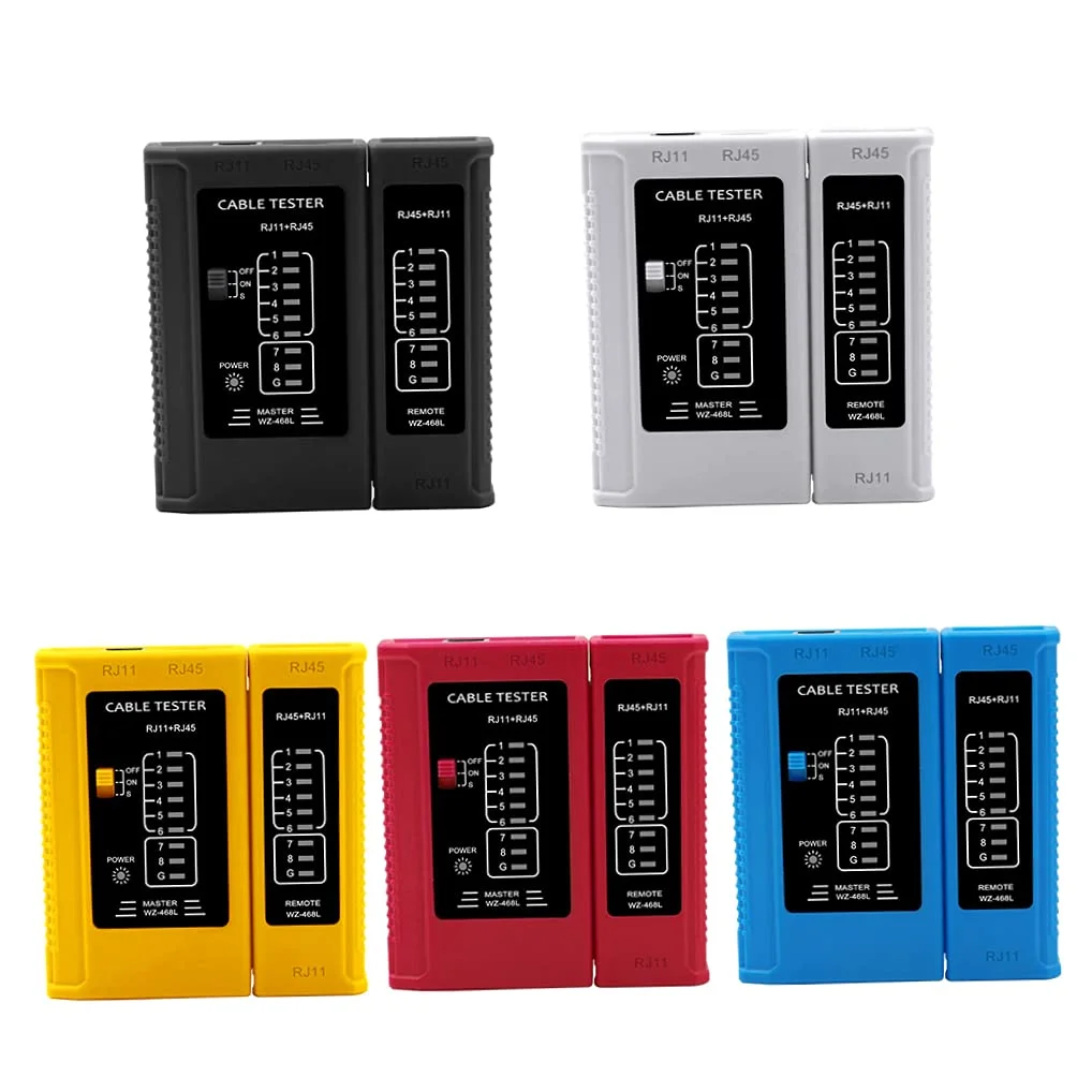 ابزار تست کابل RJ45 RJ11 USB LAN سیم کابل اترنت کانکتور شبکه، یابنده خط شبکه (رنگ: قرمز) ابزار تست کابل RJ45 RJ11 USB LAN سیم کابل اترنت کانکتور شبکه، یابنده خط شبکه (رنگ: قرمز)
