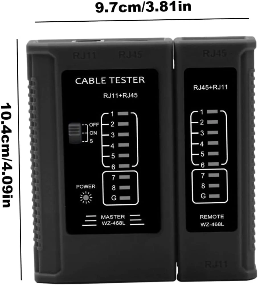 ابزار تست کابل شبکه RJ45 RJ11 USB LAN، تستر کابل اترنت، کانکتور شبکه مشکی، لوازم جانبی Zeenyi ابزار تست کابل شبکه RJ45 RJ11 USB LAN، تستر کابل اترنت، کانکتور شبکه مشکی، لوازم جانبی Zeenyi