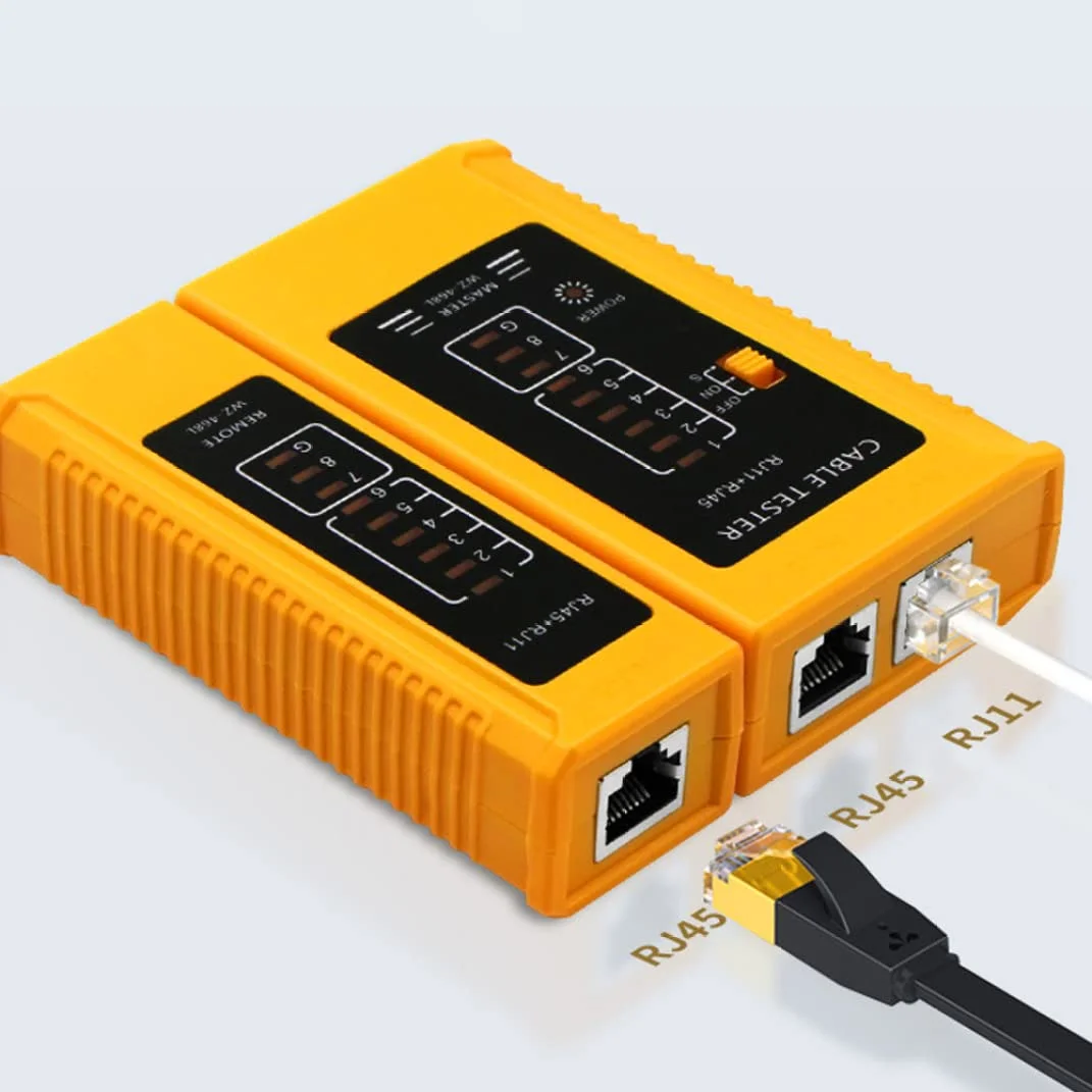 ابزار تست کابل RJ45 RJ11 USB LAN، یابنده خط شبکه (رنگ: زرد) ابزار تست کابل RJ45 RJ11 USB LAN، یابنده خط شبکه (رنگ: زرد)