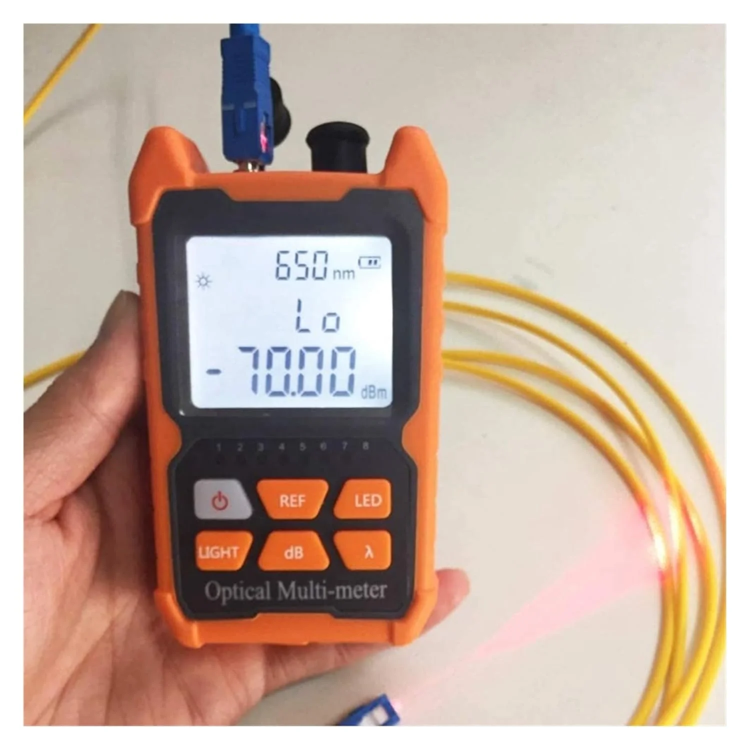 تستر کابل فیبر نوری، پاور متر نوری قابل حمل با رابط جهانی FC/SC/ST و مکان یاب بصری داخلی 1 مگاواتی