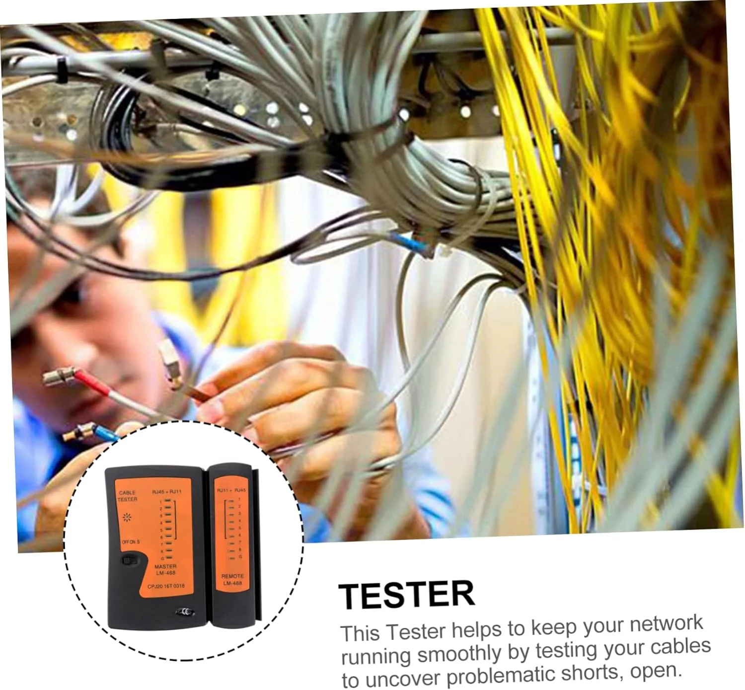 تستر کابل شبکه RJ45، تستر کابل تلفن RJ11، ابزار اندازه گیری خط تلفن