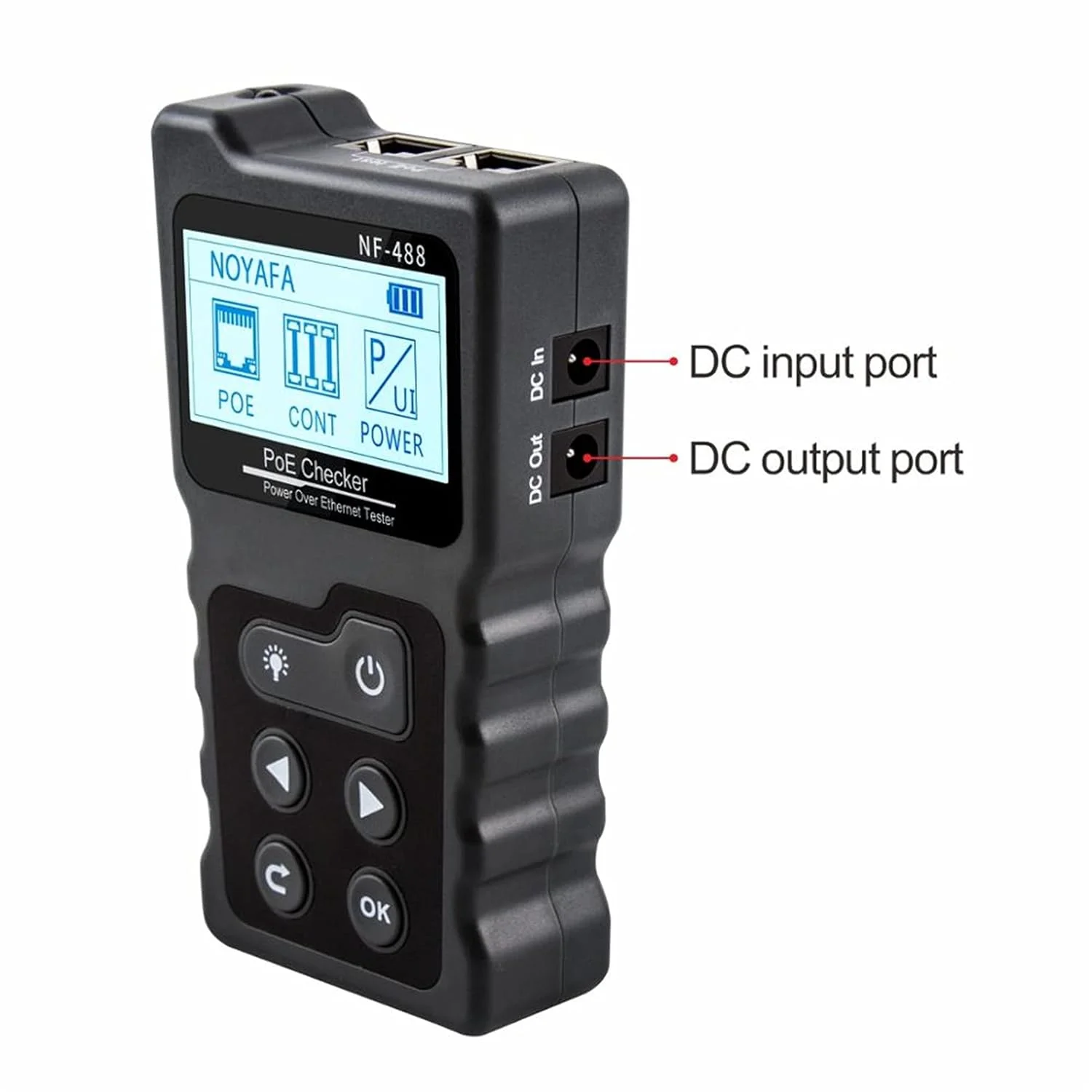 تستر کابل NF-488 LCD شبکه PoE تستر کابل اترنت cat5 cat6 Lan تست حلقه تستر کابل NF-488 LCD شبکه PoE تستر کابل اترنت cat5 cat6 Lan تست حلقه