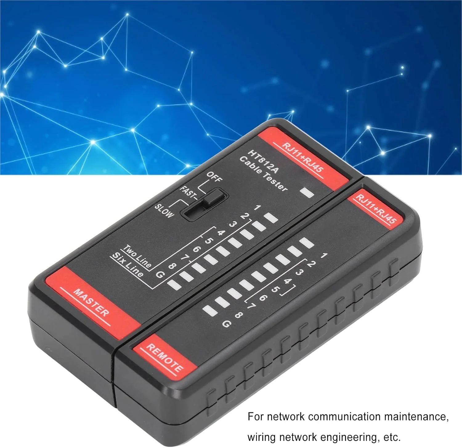 تستر کابل، تستر کابل شبکه برای تلفن LAN RJ11 RJ45 ابزار تست سیم شبکه لوازم جانبی ابزار تست تلفن سیم برای اندازه گیری، کابل های اترنت