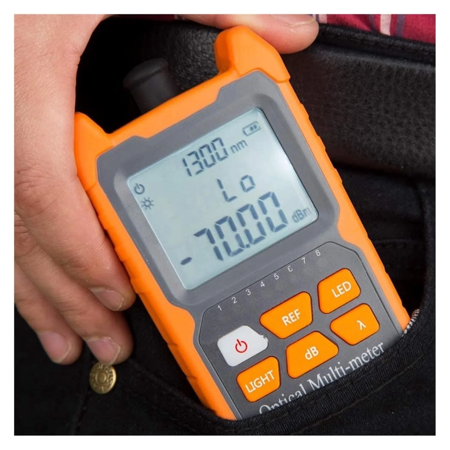 تستر کابل فیبر نوری، پاور متر نوری قابل حمل با رابط جهانی FC/SC/ST و مکان یاب بصری داخلی 1 مگاواتی