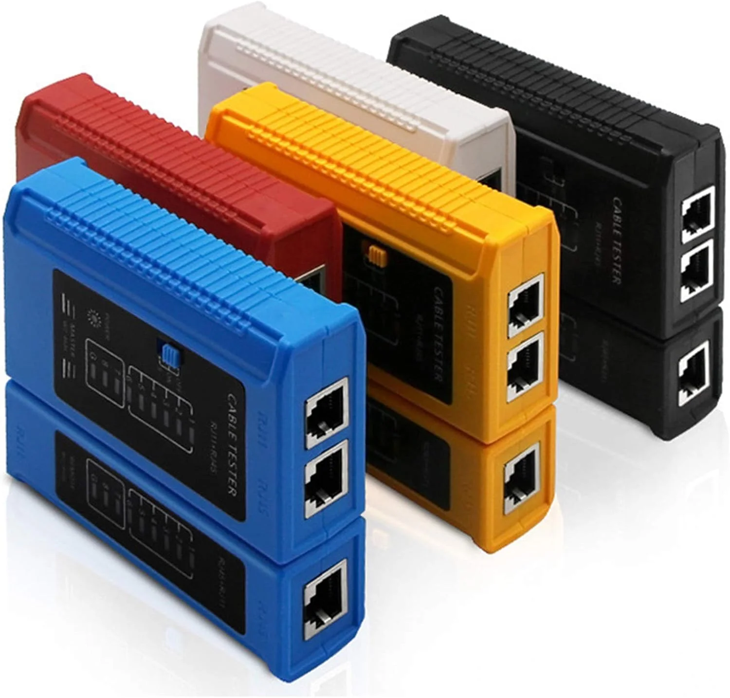 تستر کابل شبکه LAN، ابزار ردیاب و تشخیص دهنده خط تلفن و کابل شبکه RJ45 RJ11 مشکی