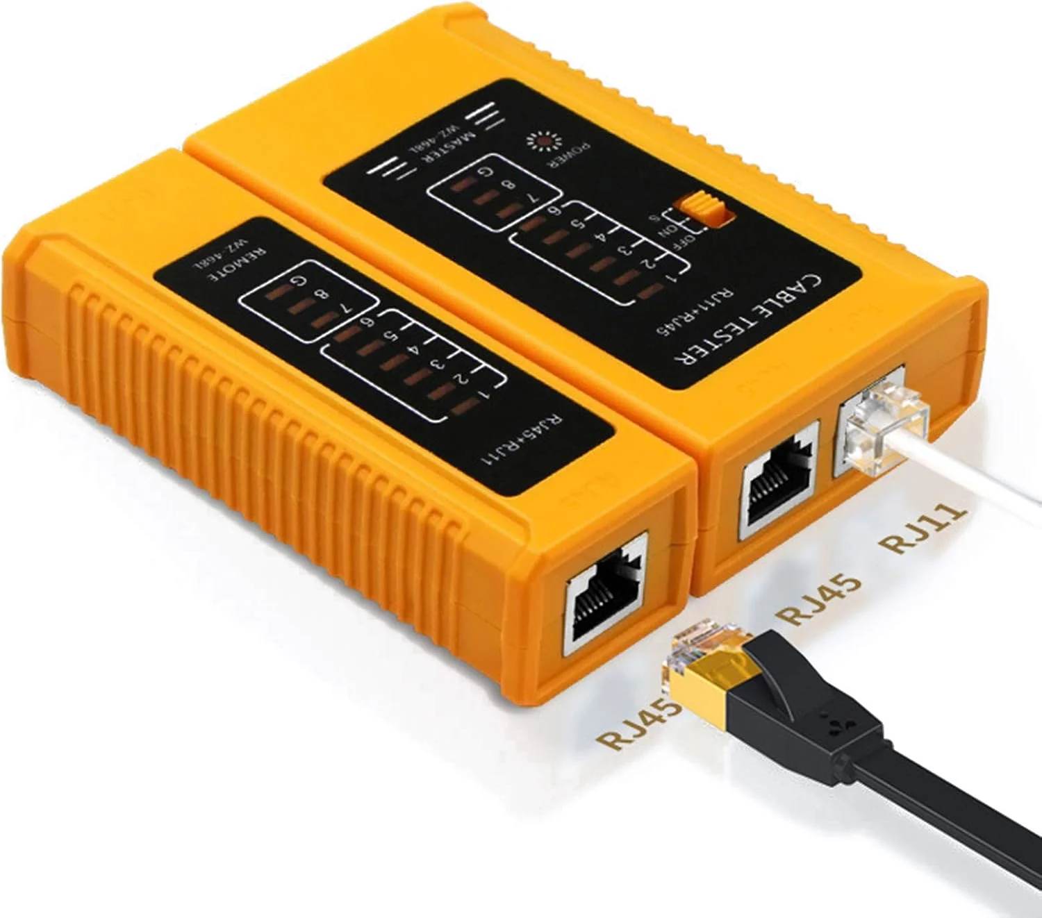 تستر کابل شبکه LAN، ابزار ردیاب و تشخیص خط تلفن و سیم کابل شبکه RJ45 RJ11 مشکی